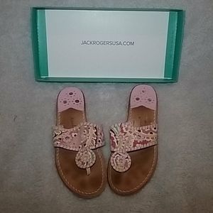 Jack Rogers Hamptons Pink Abstract Print size 6